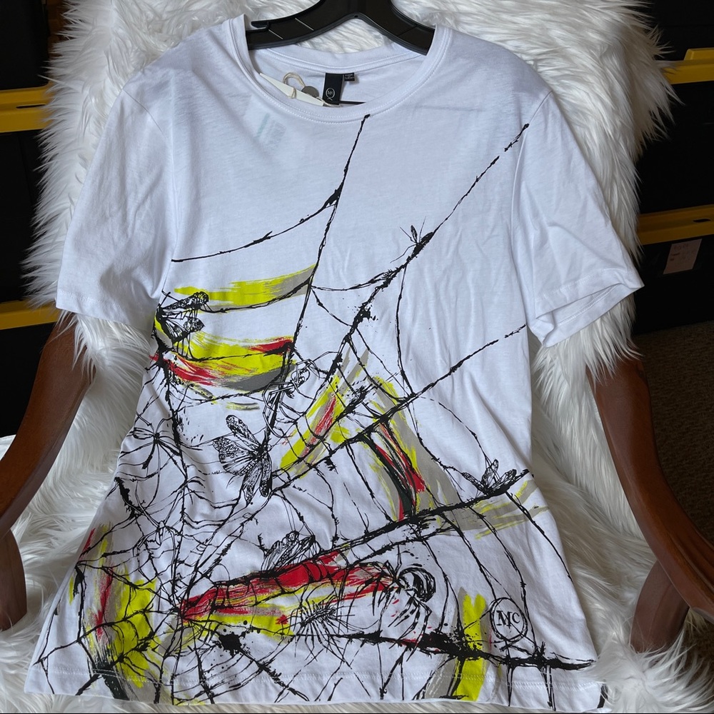 New with Tag McQ by Alexander McQueen Spider Web Print T-Shirt